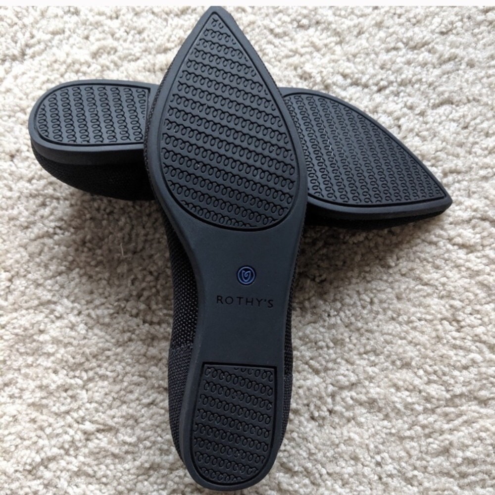 Rothy's Black Flats with Blue Accents - Picture 4 of 5